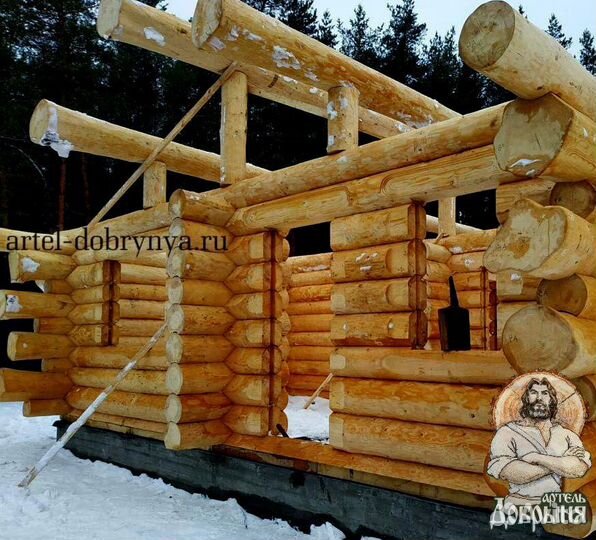 Срубы домов и бань из лафета и бревна. Дикий сруб