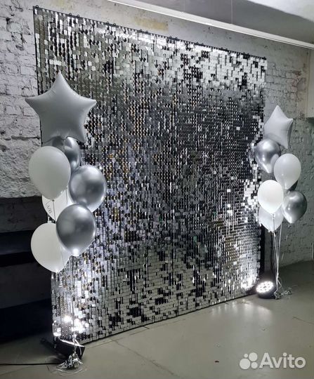 Фотозона пайетки пресс волл