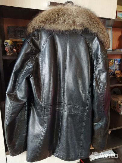 Кожаная куртка с натуральным мехом