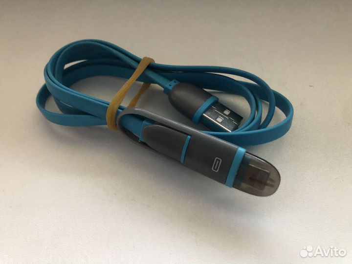 Кабель 2в1 usb lighting/micro usb