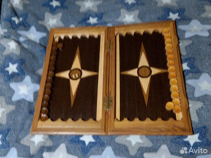 Нарды ручной работы шпонированные