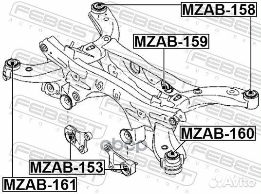 Сайлентблок опоры дифференциала mazda CX-5 11-1