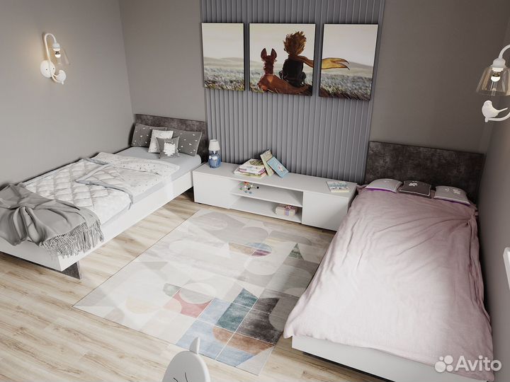 Двуспальная кровать modul с изголовьем, 160х200 см