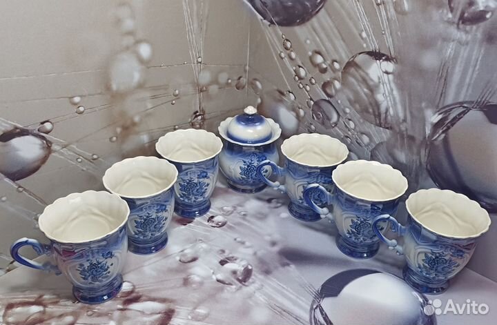 Фарфоровый чайный набор, без чайника