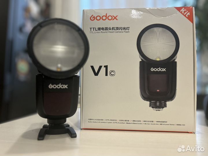 Вспышка godox v1 c для canon и Godox ak-r1