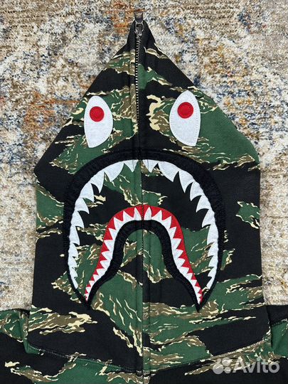 Bape Tiger Camo Shark Full Zip Hoodie