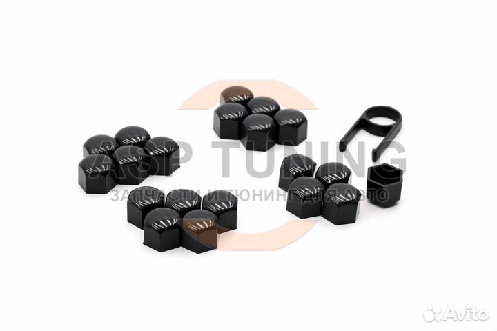 Колпачки на болты колесных дисков под 17мм Черные