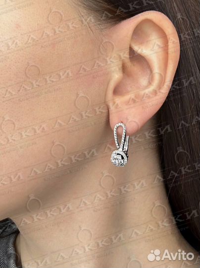 Золотые серьги с бриллиантами 585 / 7.99 гр