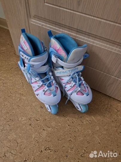 Роликовые коньки детские раздвижные размер 32-35