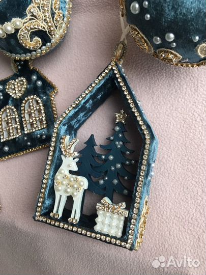 Елочные игрушки бархатные