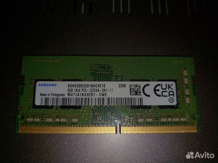 Оперативная память Samsung DDR4 8Гб для ноутбука