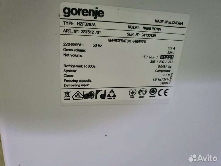 Gorenje холодильник ноу фрост