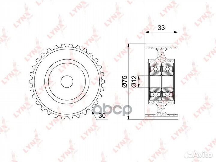 Ролик обводной ремня грм PB3042 lynxauto