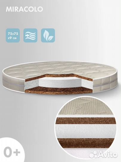 Детский матрас в круглую кроватку