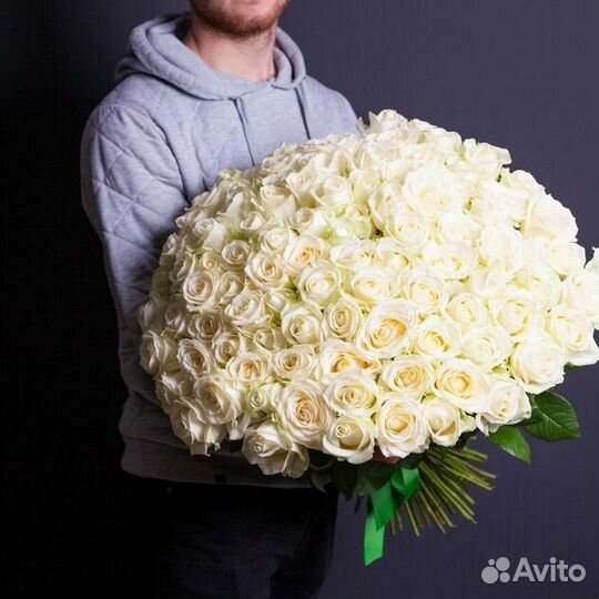 Букет из 101 белых роз Цветы Розы Владимир