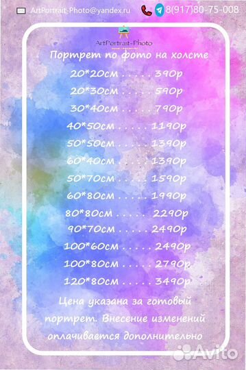 Портрет по фото на холсте в Уфе