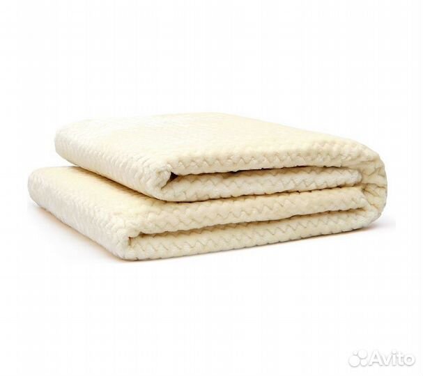 Плед GoodNight Велсофт 180х200, бледно-желтый