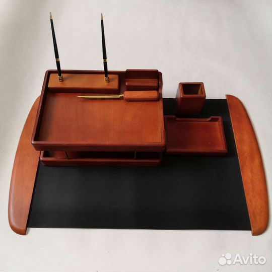 Письменный настольный набор, натуральное дерево