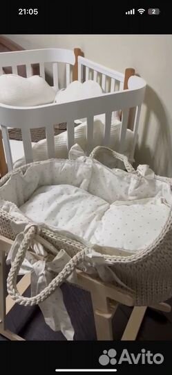 Детская люлька колыбель плетеная