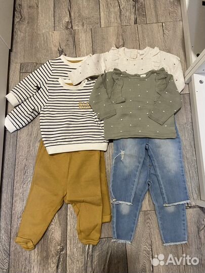 Вещи пакетом на девочку 68 74 hm для лвойняшек