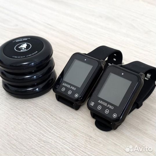 Кнопка вызова официанта с часами-пейджер Элит