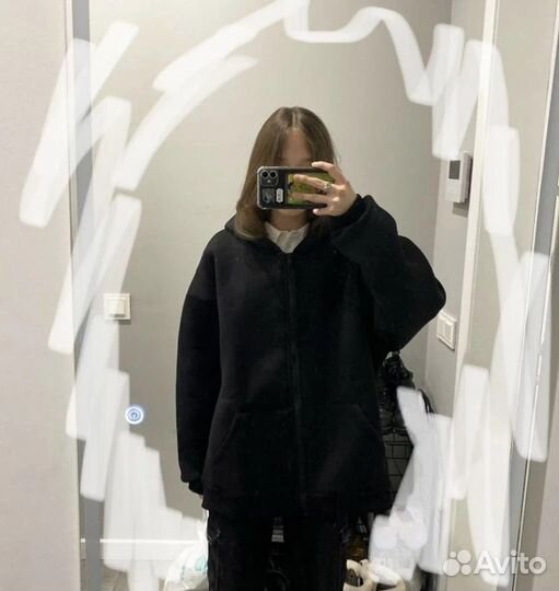 Зипка оверсайз черная