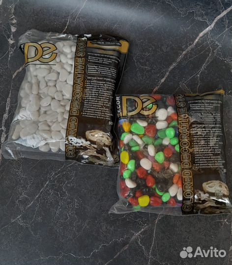 Галька цветная декор для творчества и аквариума