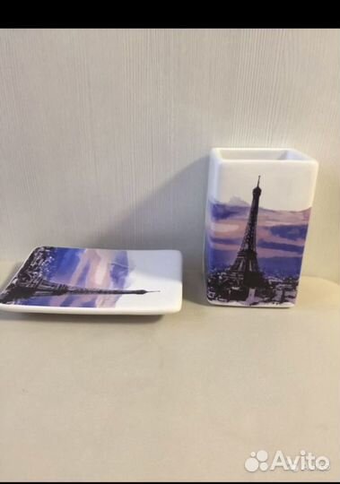 Мыльница и стакан для ванной комнаты