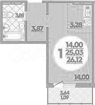 Квартира-студия, 26 м², 2/18 эт.