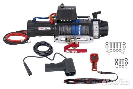Лебедка 12V Runva 9500lbs 4350кг синт. EWB9500S-Q