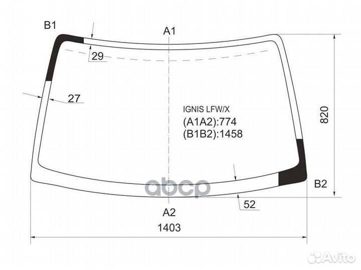 Стекло лобовое suzuki swift 00-04/suzuki ignis