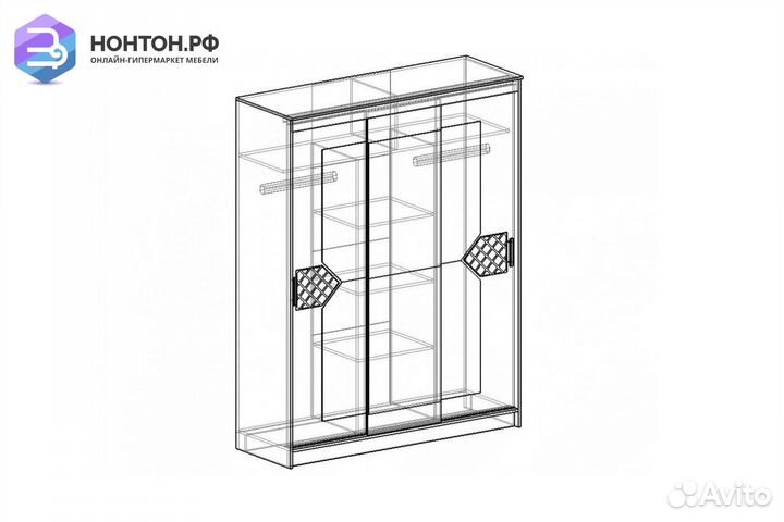 Шкаф-купе Николь 3 ясень шимо светлый / лиственниц