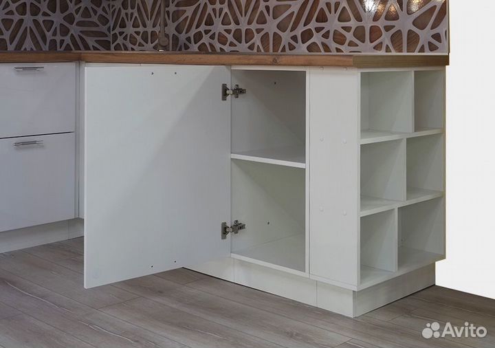 Кухня Ксения 4,1м угловая, белый глянец