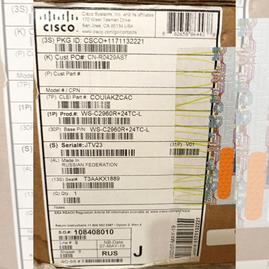 [WS-C2960R+24TC-L] Коммутатор Cisco Россия 2019 Ws-C2960r+24tc-L