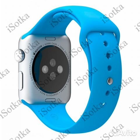 Ремешок силиконовый Watch Series 42mm/44mm (голубо