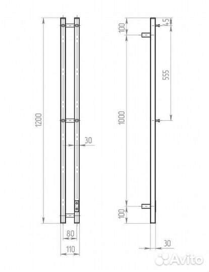 Полотенцесушитель электрический X-2 neo 120/8