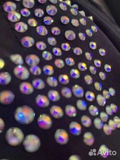 Чёрное платье для фигурного катания 157-165