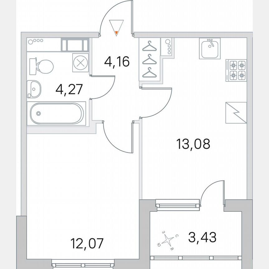 1-к. квартира, 35,3 м², 4/5 эт.