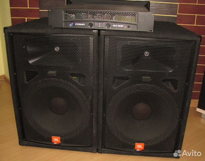 Колонки JBL 1000W Pro 2шт JRX-115 Усилитель Crown