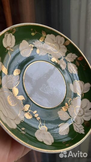 Старинная посуда фарфор Дулево блюдце Шиповник
