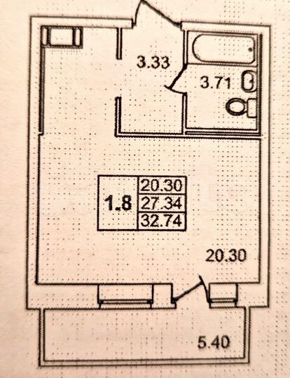 Квартира-студия, 27,3 м², 9/18 эт.