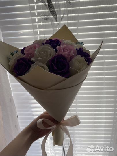 Букет из мыльных роз