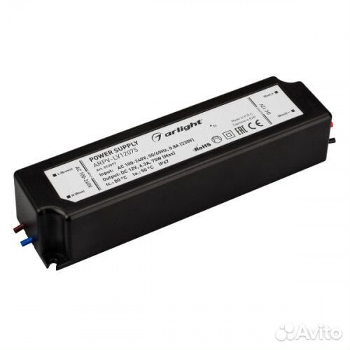 Блок питания arpv-LV12075 (12V, 6.3A, 75W) (Arligh