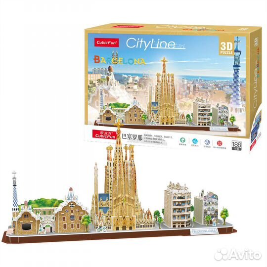 Пазл CubicFun Барселона CityLine 3D 186 деталей