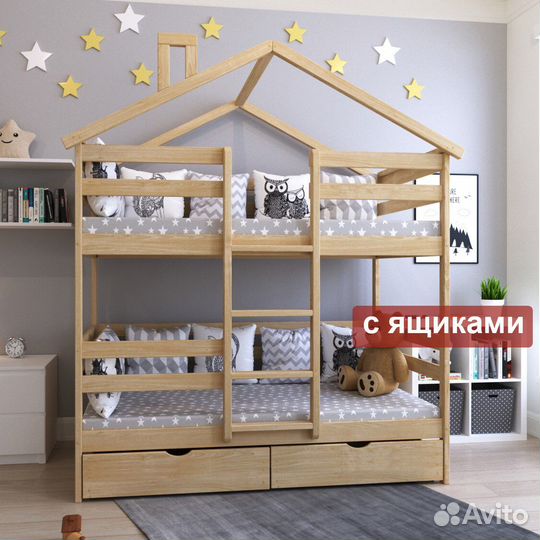 Двухъярусная кровать из массива