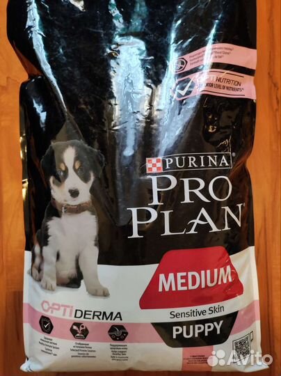 Корм для щенков Pro Plan Puppy medium 12кг лосось