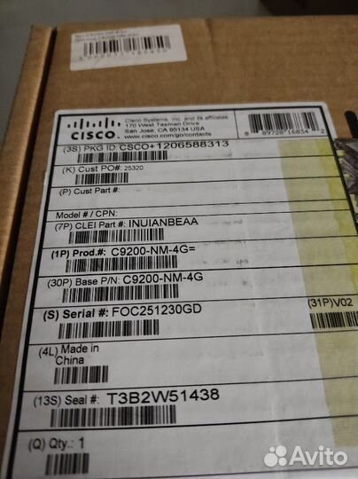 Модуль Cisco C9200-NM-4G Catalyst 9200 4 x 1G Netw