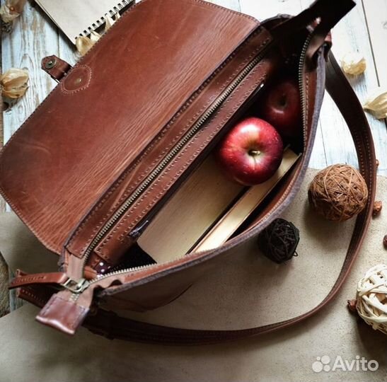 Кожаная сумка-портфель