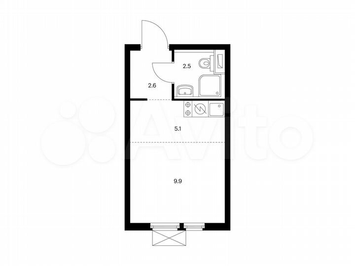 Квартира-студия, 20,1 м², 14/14 эт.