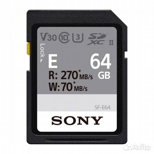 Карта-памяти sdxc 64GB Sony SF-E UHS-II U3 V30 270